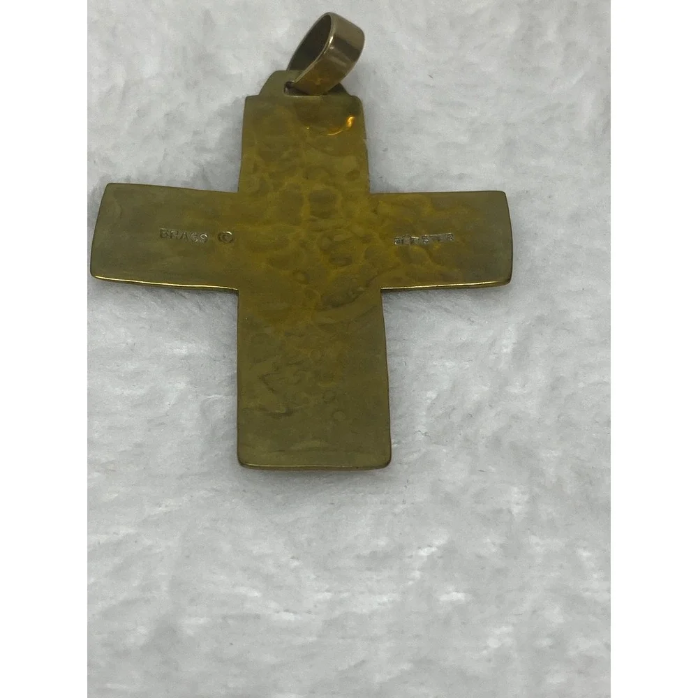VTG Jeep Collins Sterling Silver Brass‎ Cross Religious Pendant Christmas Gift